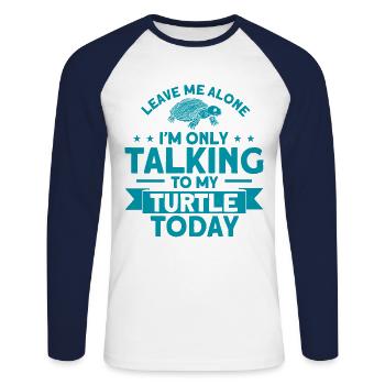 Sea turtle Turtle turtles Liebhab - Unisex Long Sleeve Baseball T-Shirt - white/navy - Front - Nik (191cm)