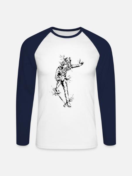 Skater Girl Skateboard - Unisex Baseballshirt langarm - Weiß/Navy