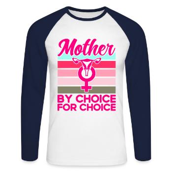 Gender equality Gender equality - Unisex Long Sleeve Baseball T-Shirt - white/navy - Front - Nik (191cm)