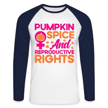Droits des femmes Autonomisation féministe - T-shirt baseball manches longues Homme - blanc/marine - Devant - Nik (191cm)