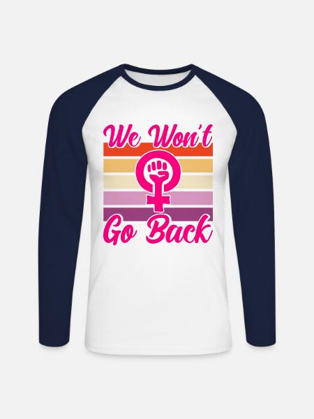 Gender equality Feminism Rec - Unisex Long Sleeve Baseball T-Shirt - white/navy