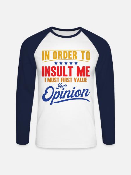 Sarcasm Irony Sarcastic Gift - Unisex Long Sleeve Baseball T-Shirt - white/navy