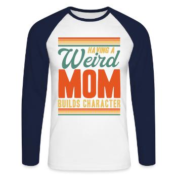 Irony Sarcastic Black Humor Gift - Unisex Long Sleeve Baseball T-Shirt - white/navy - Front - Nik (191cm)