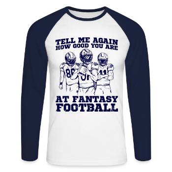 Fantasy Football Champion Fantasy Football Draft Da - T-shirt baseball manches longues Homme - blanc/marine - Devant - Nik (191cm)