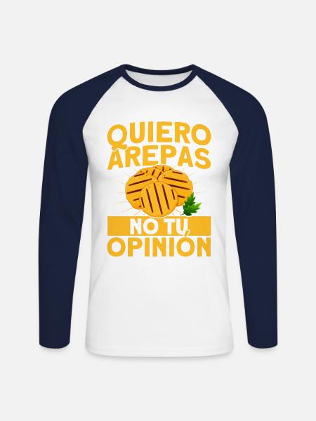 Arepas Food Lovers Colombian Arepa Gesche - Unisex Long Sleeve Baseball T-Shirt - white/navy
