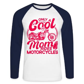 Chopper Faith Christian Gift - Unisex Long Sleeve Baseball T-Shirt - white/navy - Front - Nik (191cm)