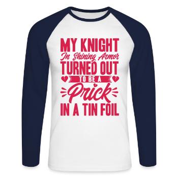 Divorce Divorced Divorced gift - Unisex Long Sleeve Baseball T-Shirt - white/navy - Front - Nik (191cm)