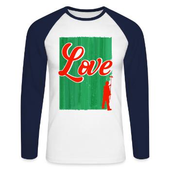 Bautenmaler Maler Farbe mischen Geschenk - Unisex Baseballshirt langarm - Weiß/Navy - Vorne - Nik (191cm)