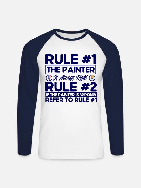 Building painter Painter Tradesman Gift - Unisex Long Sleeve Baseball T-Shirt - white/navy