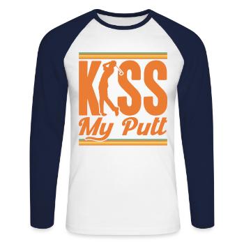 Golfing Golf Course Golf Play Gift - Unisex Long Sleeve Baseball T-Shirt - white/navy - Front - Nik (191cm)