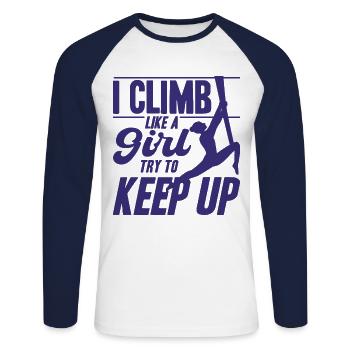 Aerial Yoga Gymnasts Aerial Silk Aerial Yoga G - Unisex Long Sleeve Baseball T-Shirt - white/navy - Front - Nik (191cm)