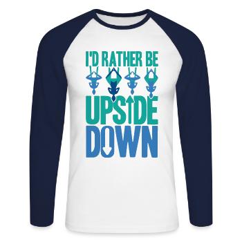 Aerial Yoga Workout Aerial Yoga Gymnasts Lufta - Unisex Long Sleeve Baseball T-Shirt - white/navy - Front - Nik (191cm)