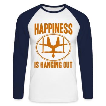 Aerial Silk Aerial Yoga Workout Aerial Acrobats Gesc - Unisex Long Sleeve Baseball T-Shirt - white/navy - Front - Nik (191cm)