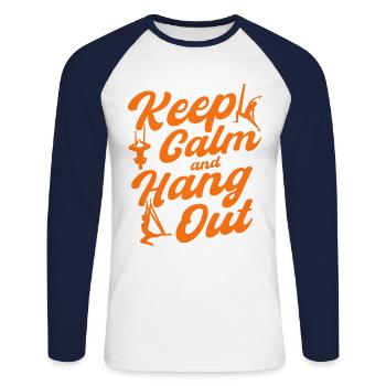 Aerial Yoga Aerial Acrobats Aerial Yoga Gymnasts - Unisex Long Sleeve Baseball T-Shirt - white/navy - Front - Nik (191cm)