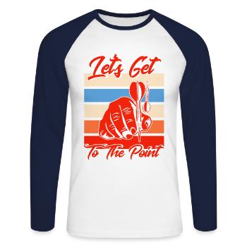 Dart Throwing Darts Darts Hobby Gift - Unisex Long Sleeve Baseball T-Shirt - white/navy - Front - Nik (191cm)
