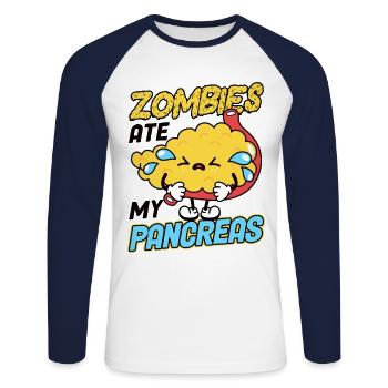 Juvenile Diabetes Diabetes Cure Diabetes Mon - Unisex Long Sleeve Baseball T-Shirt - white/navy - Front - Nik (191cm)