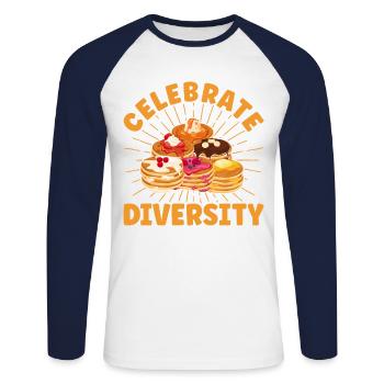 Breakfast Pancakes Pancakes Lover Fluffi - Unisex Long Sleeve Baseball T-Shirt - white/navy - Front - Nik (191cm)