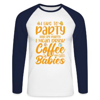 Doula Obstetrician Obstetrician Gift - Unisex Long Sleeve Baseball T-Shirt - white/navy - Front - Nik (191cm)
