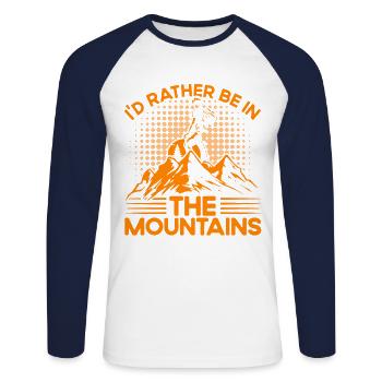 Backpacking Outside Gift - Unisex Long Sleeve Baseball T-Shirt - white/navy - Front - Nik (191cm)