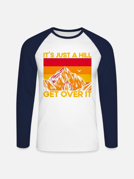 Outside Hiking Gift - Unisex Long Sleeve Baseball T-Shirt - white/navy