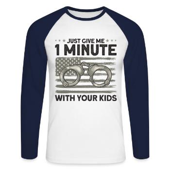 Handcuffs Correctional Officer Prison Guard - Unisex Long Sleeve Baseball T-Shirt - white/navy - Front - Nik (191cm)