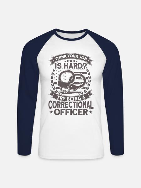 Prison officer Prison officer - Unisex Long Sleeve Baseball T-Shirt - white/navy