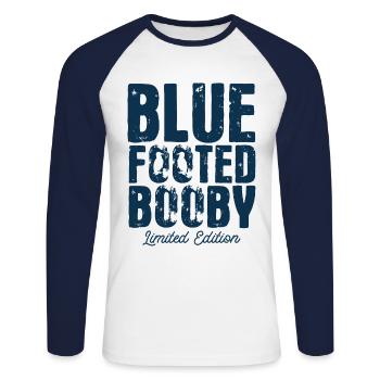 Seevogel Tölpel Blaufußtölpel Geschenk - Unisex Baseballshirt langarm - Weiß/Navy - Vorne - Nik (191cm)