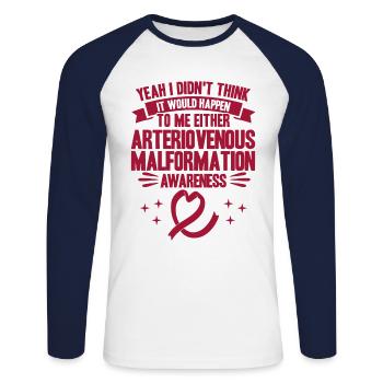 Malformation artérioveineuse Fighter artérioveineuse M - T-shirt baseball manches longues Homme - blanc/marine - Devant - Nik (191cm)