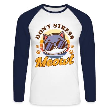 Katzen Sprüche Katzen Liebhaber Katzeneltern Gesch - Unisex Baseballshirt langarm - Weiß/Navy - Vorne - Nik (191cm)