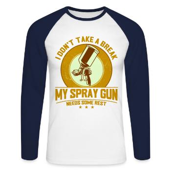 The spray gun needs a break Car paint run - Unisex Long Sleeve Baseball T-Shirt - white/navy - Front - Nik (191cm)