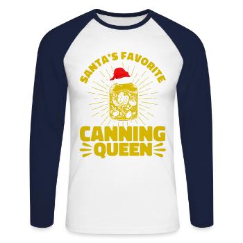 Le favori du Père Noël pour préserver la reine en conserve Geschen - T-shirt baseball manches longues Homme - blanc/marine - Devant - Nik (191cm)