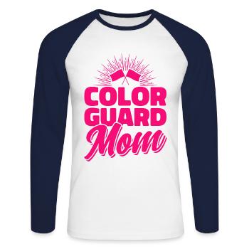Color Guard Mom Flag Guard Cadeau - T-shirt baseball manches longues Homme - blanc/marine - Devant - Nik (191cm)