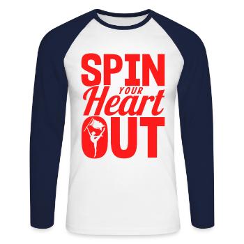 Turn Your Heart Out Flagguard Gift - T-shirt baseball manches longues Homme - blanc/marine - Devant - Nik (191cm)
