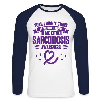 Sarkoidose Kämpfer Sarkoidose Bewusstsein Sarkoido - Unisex Baseballshirt langarm - Weiß/Navy - Vorne - Nik (191cm)