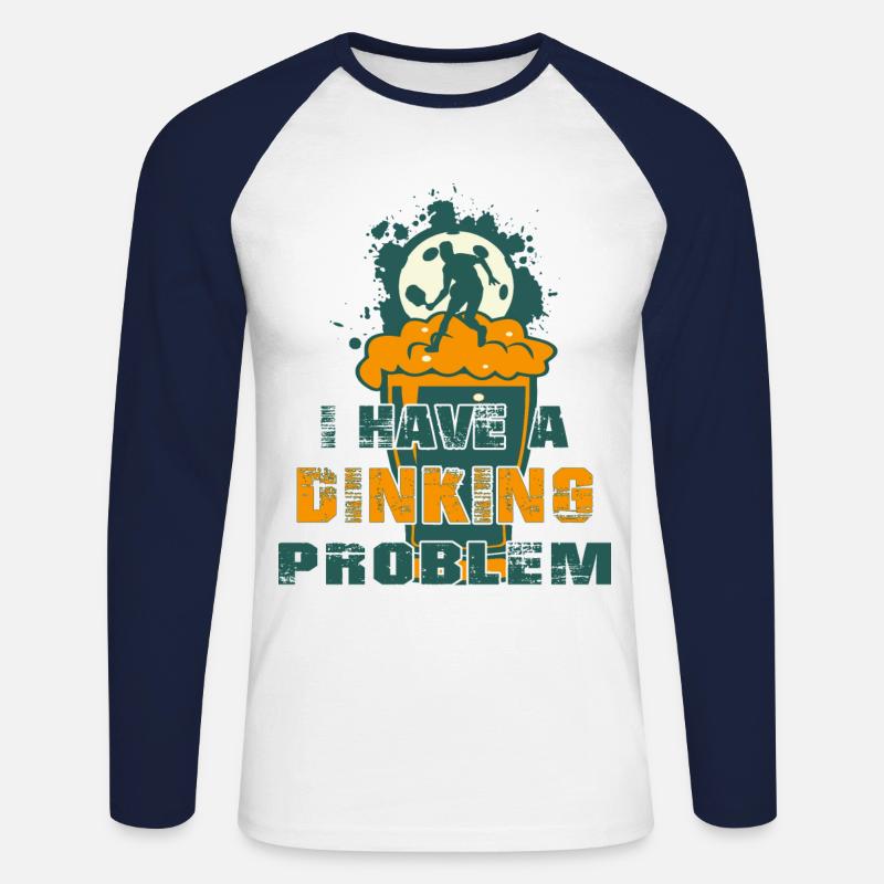 Ich habe ein Dinking-Problem - Unisex Baseballshirt langarm - Weiß/Navy