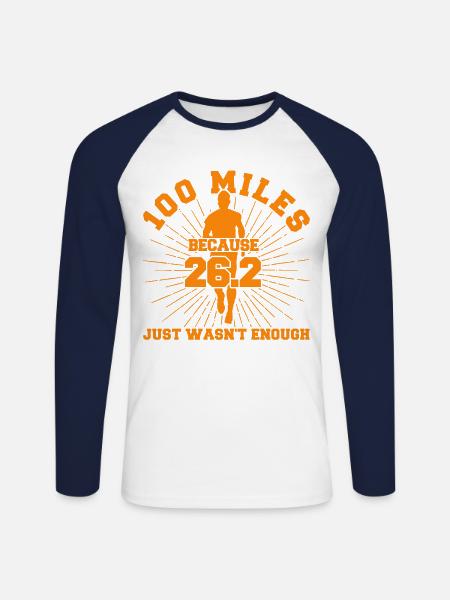 Ultralauf Ultramarathonläufer Marathonläufer Gesch - Unisex Long Sleeve Baseball T-Shirt - white/navy