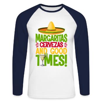 Cinco De Mayo 5 De Mayo Cinco De Mayo Party Gesche - Unisex Baseballshirt langarm - Weiß/Navy - Vorne - Nik (191cm)