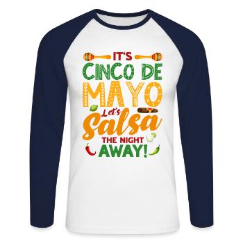 Cinco De Mayo 5 De Mayo Viva Mexico Geschenk - Unisex Baseballshirt langarm - Weiß/Navy - Vorne - Nik (191cm)