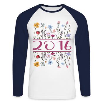 2016 Legendär Seit 2016 Geburtstag 2016 Frauen - Unisex Baseballshirt langarm - Weiß/Navy - Vorne - Nik (191cm)