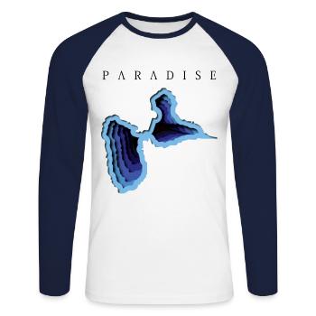GWADA PARADISE Tee Shirts - T-shirt baseball manches longues Homme - blanc/marine - Devant - Nik (191cm)
