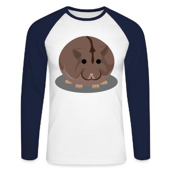 Brown chubby hamster - Unisex Long Sleeve Baseball T-Shirt - white/navy - Front - Nik (191cm)