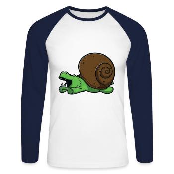 Hippo hippopotamus hippo snail trend gift - Unisex Long Sleeve Baseball T-Shirt - white/navy - Front - Nik (191cm)