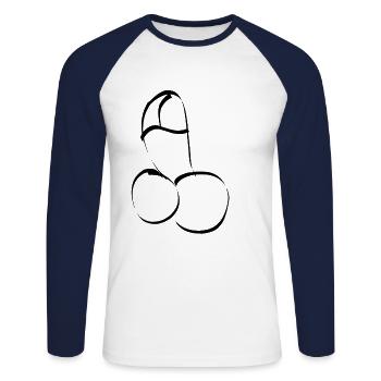 Penis art - Unisex Long Sleeve Baseball T-Shirt - white/navy - Front - Nik (191cm)