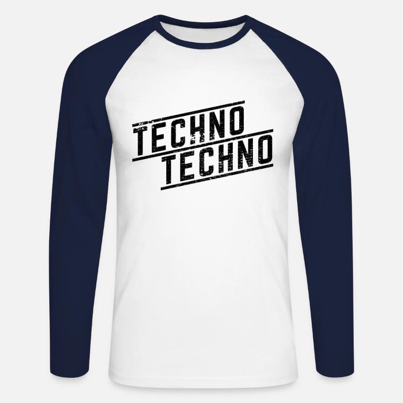 Techno Techno - Maglia da baseball a manica lunga da uomo - bianco/navy