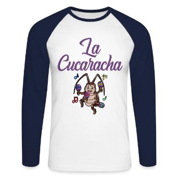 la cucaracha Mexiko Schabe Kakerlake Marakas - Unisex Baseballshirt langarm - Weiß/Navy - Vorne - Nik (191cm)