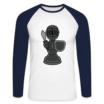 Chess Checkmate Chessboard Knight Gift - Unisex Long Sleeve Baseball T-Shirt - white/navy - Front - Nik (191cm)