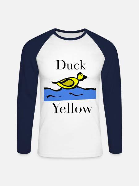 Yellow duck children gift Christmas - Unisex Long Sleeve Baseball T-Shirt - white/navy