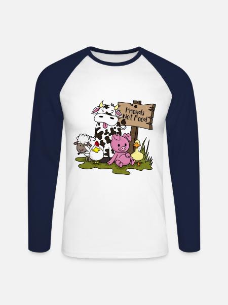 Animal Welfare Gift Vegan Vegetarian Vegetarian Vegan - Unisex Long Sleeve Baseball T-Shirt - white/navy