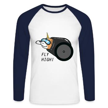 Meerschweinchen Einhorn Haustier Kanone Geschenk - Unisex Baseballshirt langarm - Weiß/Navy - Vorne - Nik (191cm)