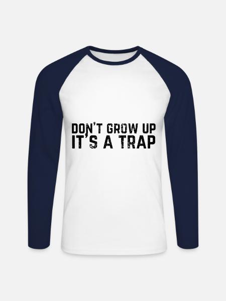 childhood - Unisex Long Sleeve Baseball T-Shirt - white/navy